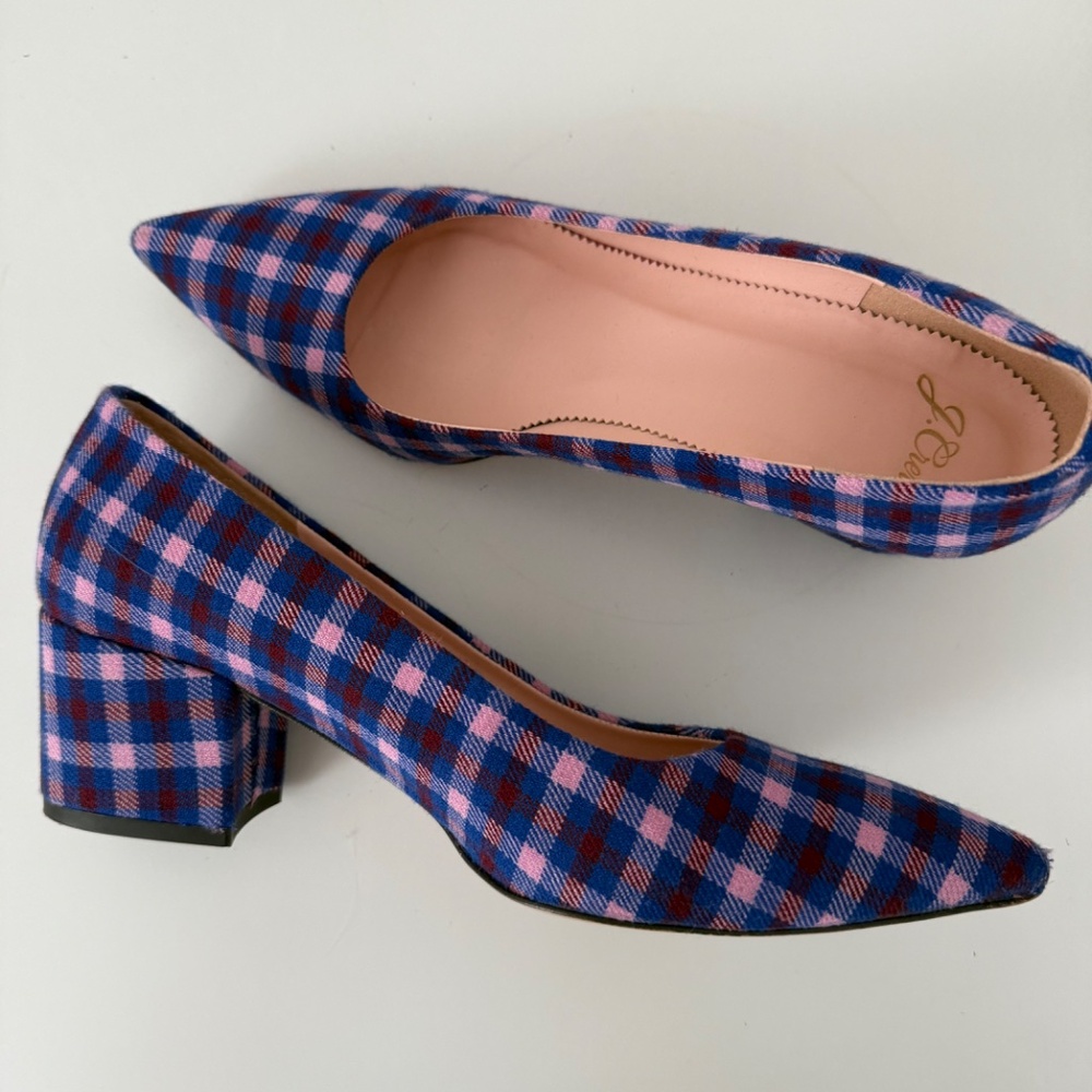 Jcrew Pointed Block Heel Royal Petunia Pumps - Picture 3 of 4